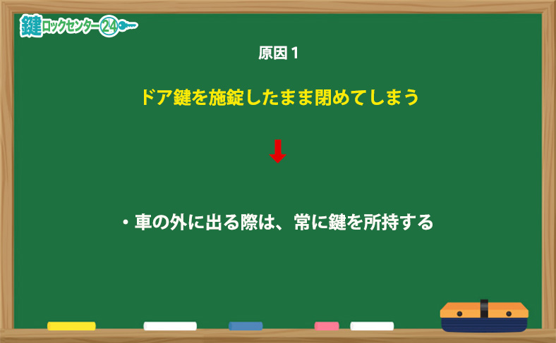 原因１ ドアを施錠したまま閉めてしまう