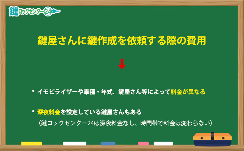 鍵屋さんに依頼してスマートキーを作成する場合の費用