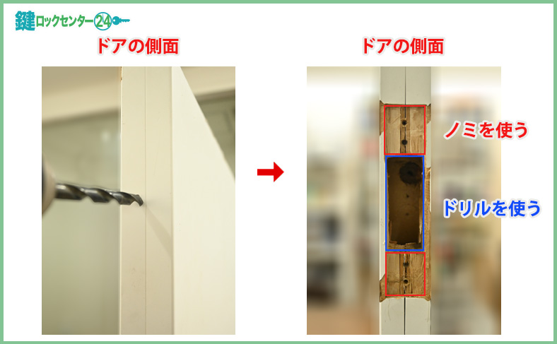 ケースを埋め込むための穴を開ける