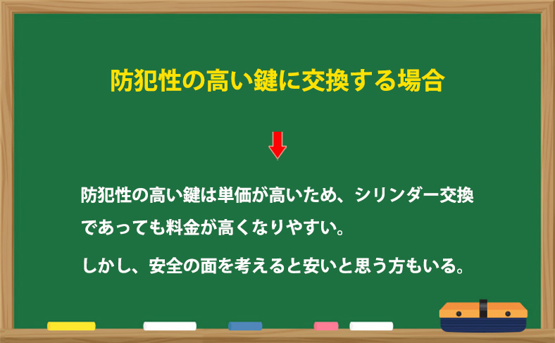 防犯性の高い鍵に交換する場合